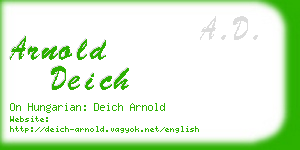 arnold deich business card